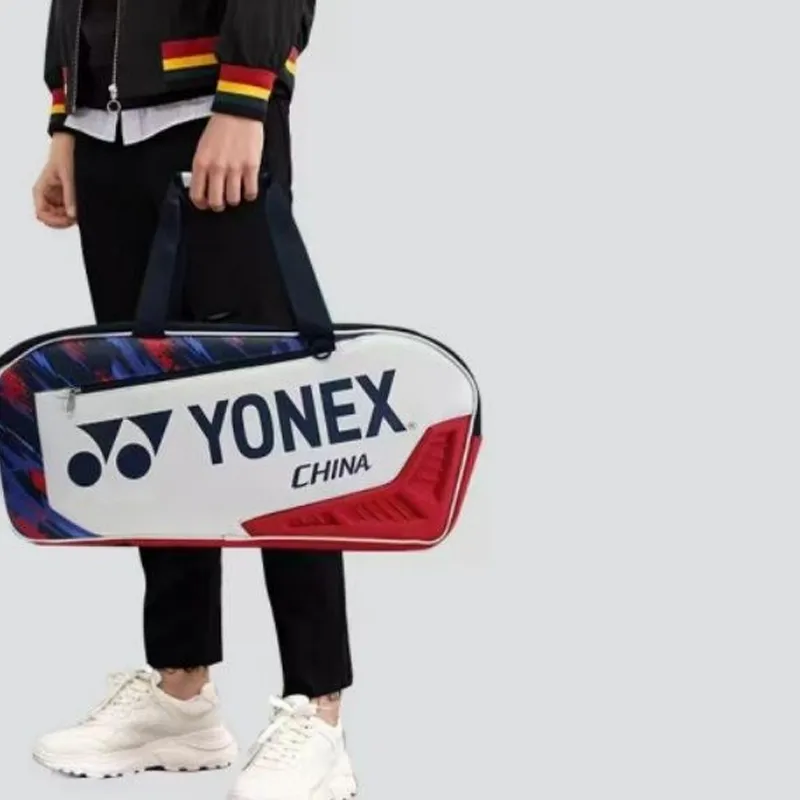 YONEX Badminton Racket Bags 6 Pack Crossbody Bag White Red Unisex-6