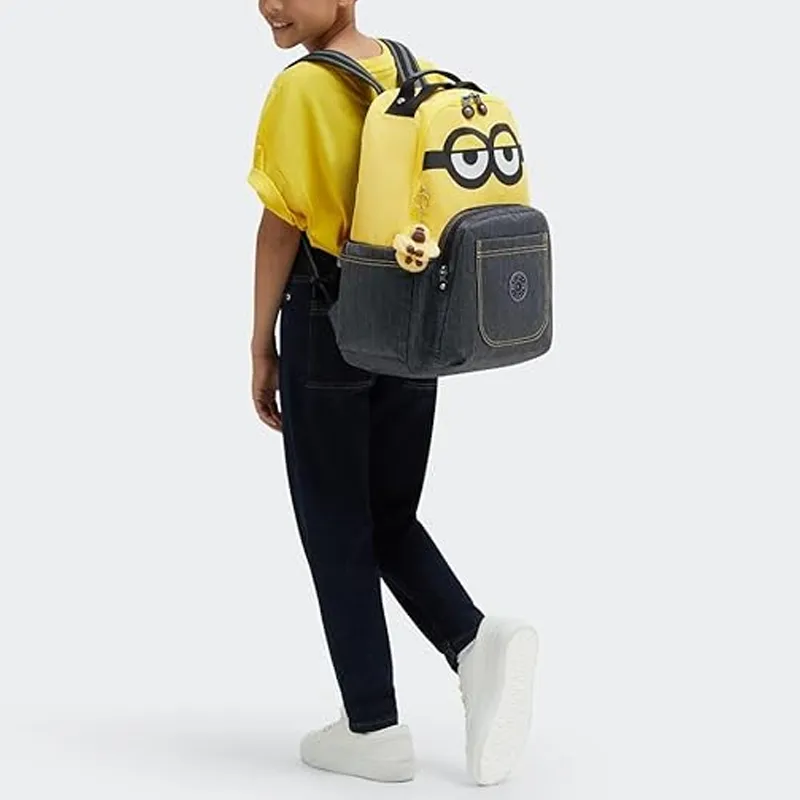 Kipling MINIONS, Collaboration Polyester Backpack Large Size Unisex Yellow-4