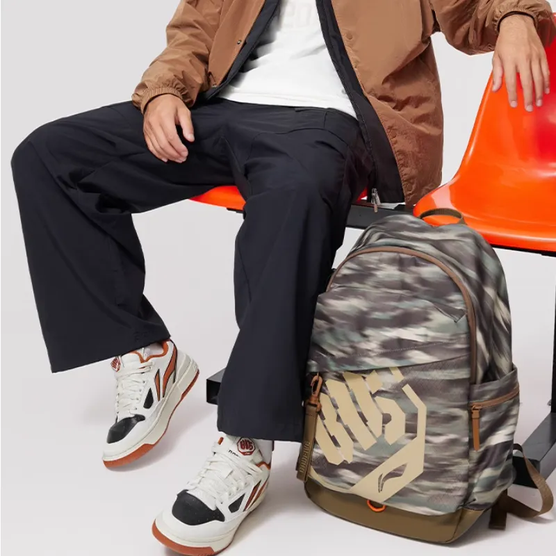 LiNing Polyester Backpack Regular Unisex Camouflage All Over Print-3