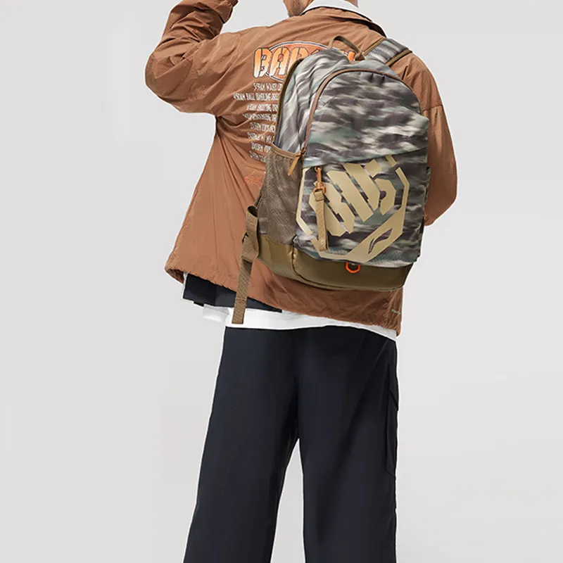 LiNing Polyester Backpack Regular Unisex Camouflage All Over Print-2