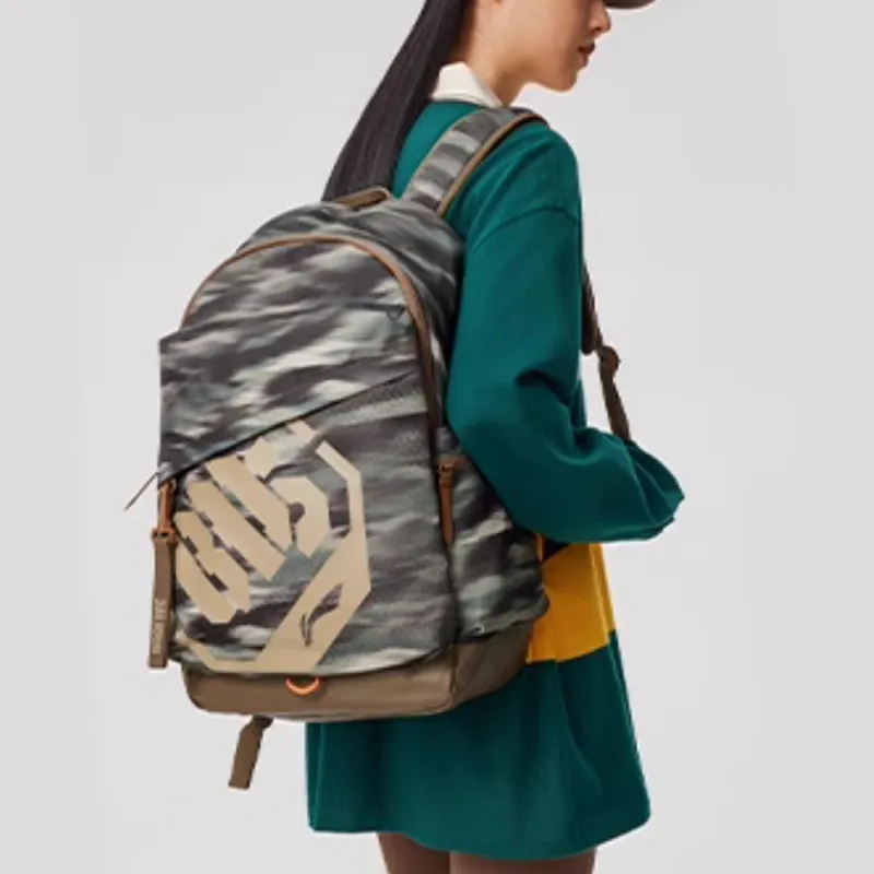 LiNing Polyester Backpack Regular Unisex Camouflage All Over Print-4