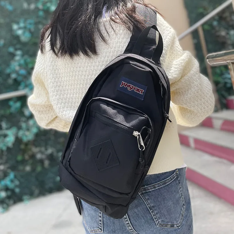 JanSport Polyester Sling Bag Shoulder Bag Crossbody Bag Small Size Unisex Black-2