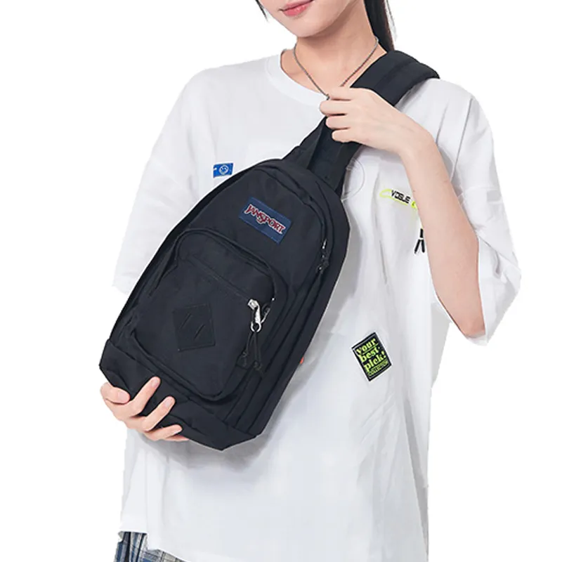 JanSport Polyester Sling Bag Shoulder Bag Crossbody Bag Small Size Unisex Black-4