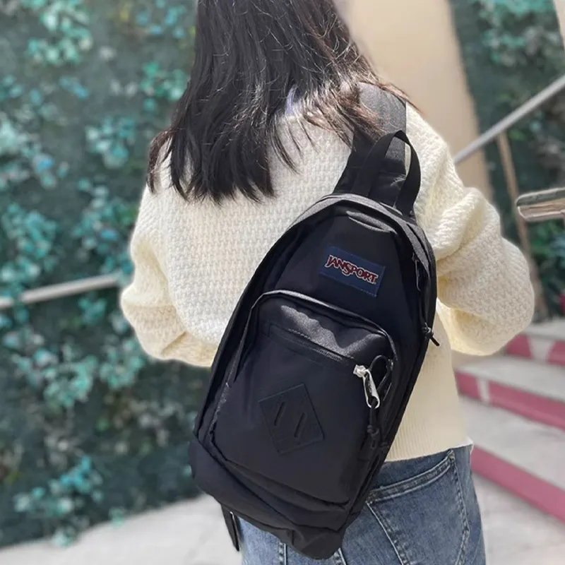 JanSport Polyester Sling Bag Shoulder Bag Crossbody Bag Small Size Unisex Black-5