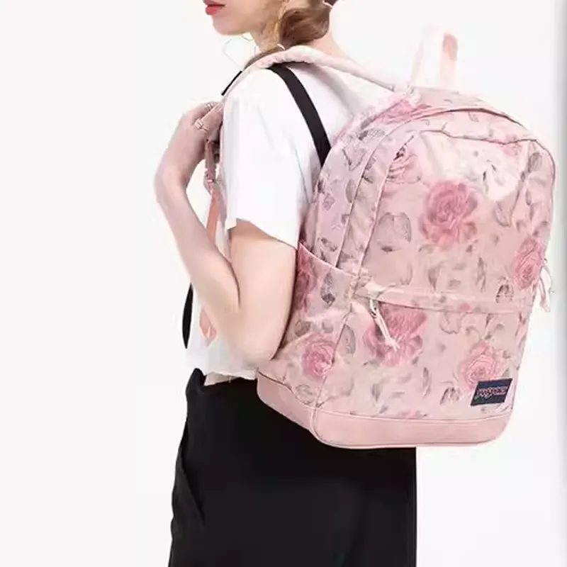 JanSport Polyester Backpack Medium Size Women's Hong Kong Chic Vintage Rose Pink-4