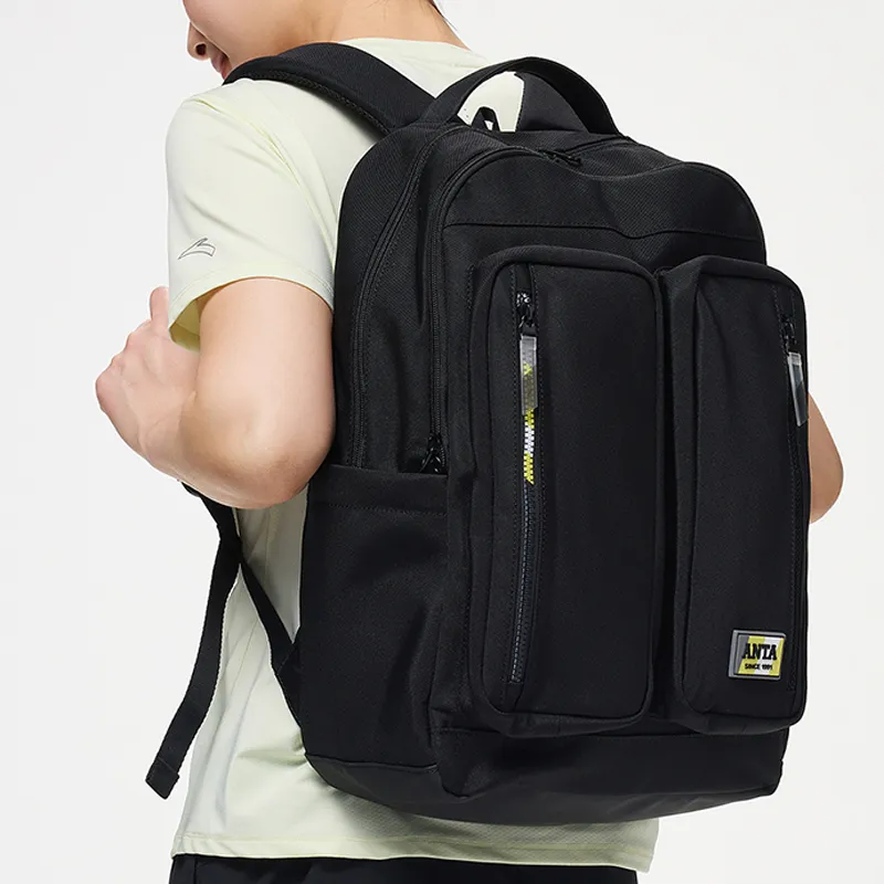 Anta Fabric Backpack Unisex Basic Black-5