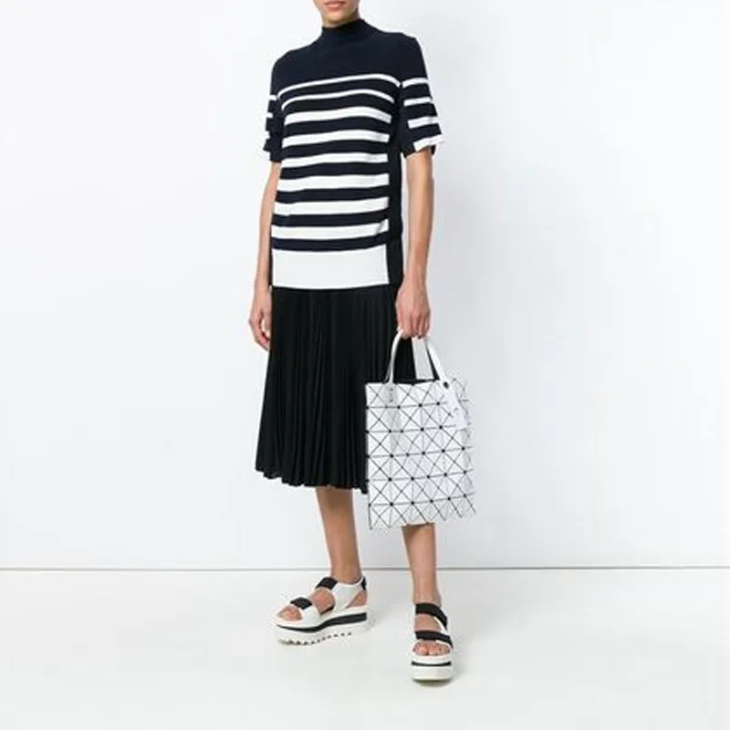ISSEY MIYAKE LUCENT Six Grid PVC Tote Bag Handbag White-5