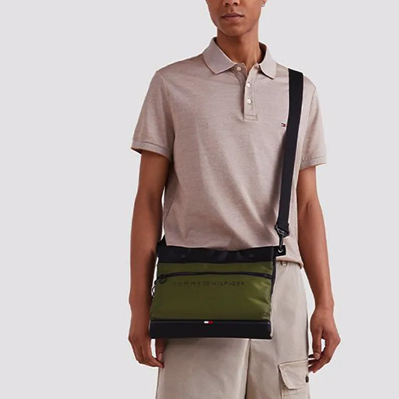 Tommy Hilfiger Polyester Messenger Bag Crossbody Bags Shoulder Bags Small Size Men's Army Green-3