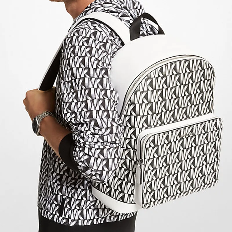 MICHAEL KORS Canvas With Artificial Leather Backpack Men's Black White-3