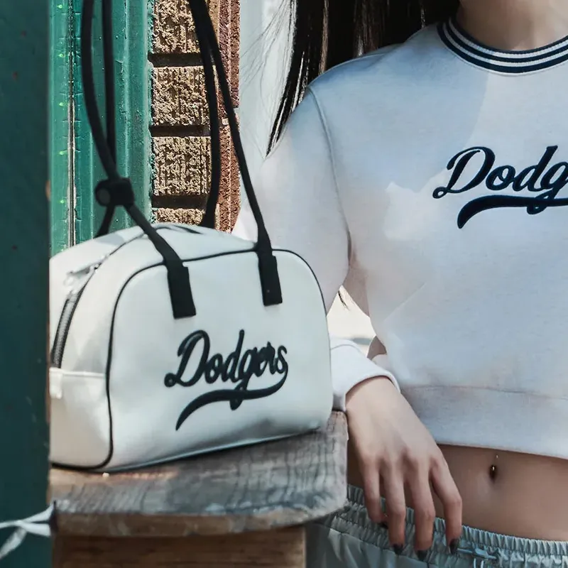 MLB Polyester Handbag Shoulder Bag Regular Unisex Dark Cream-3