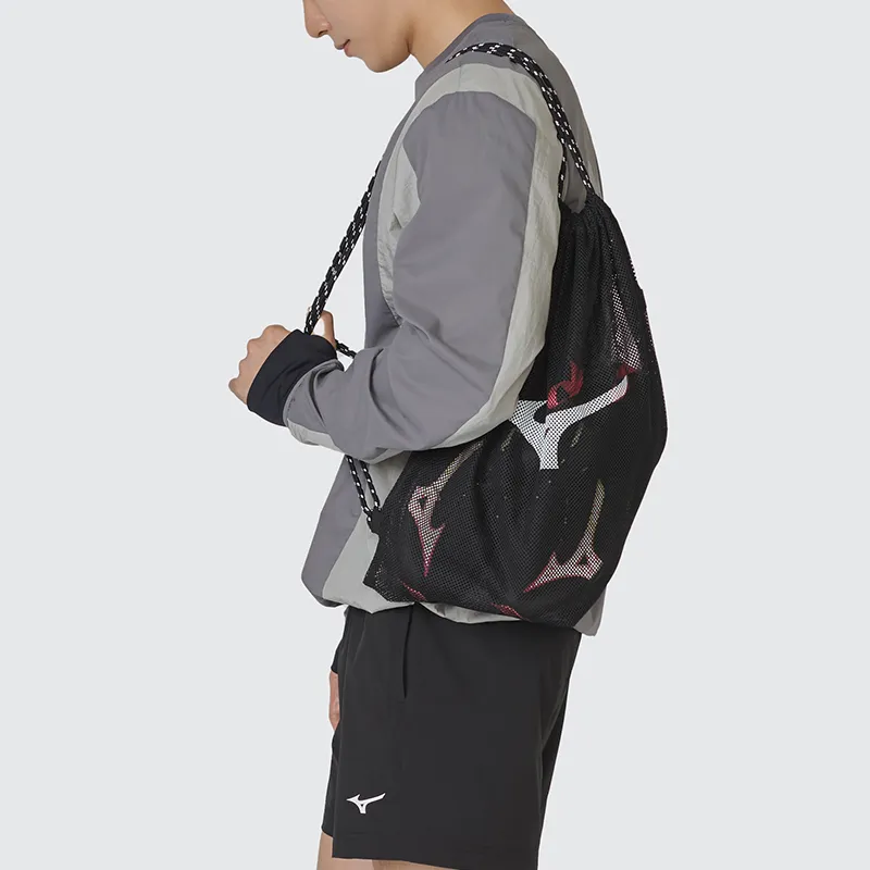 Mizuno Polyester Mesh Rope Backpack Regular Unisex Black-4