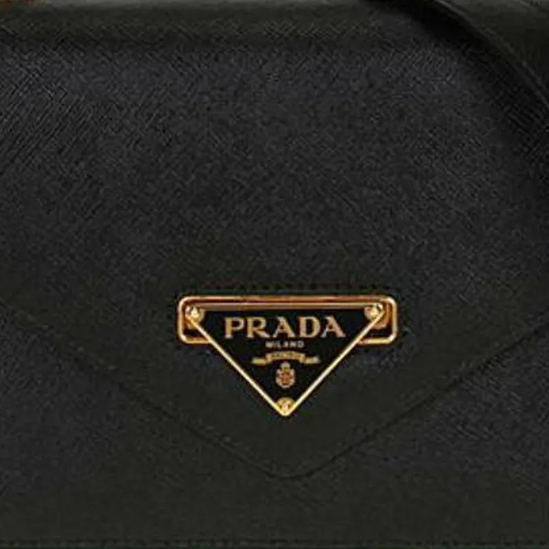 PRADA Saffiano Cow Leather Envelope Bag, Crossbody Bag, Shoulder Bag Women's Black-4