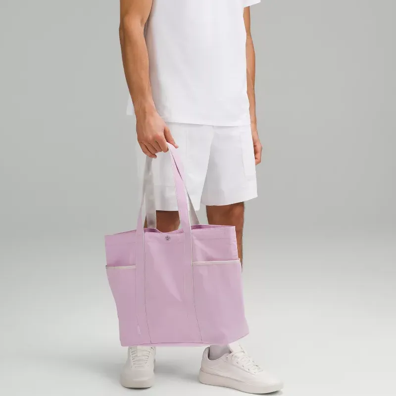 Lululemon Nylon Tote Bag Shopping Bag Shoulder Bag Handbag Regular Women's Pink-3