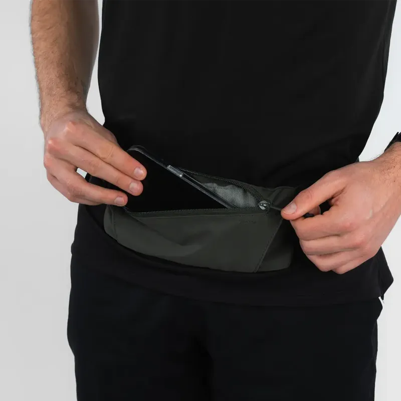 DECATHLON Polyester One Shoulder Crossbody Fanny Pack Regular Unisex Black Olive-1