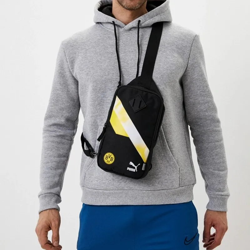 PUMA Fabric Crossbody Bag Shoulder Bag Regular Unisex Black Electronic Yellow-3