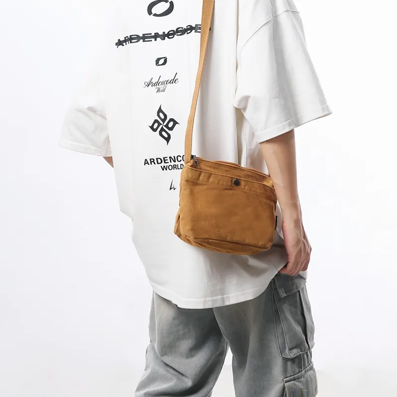 Travel Canvas Canvas Bag Shoulder Bag Crossbody Bag Regular Unisex Black/Gray/White/Green/Brown-2