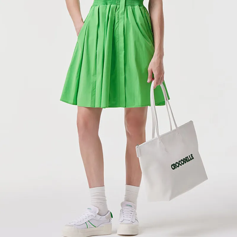 LACOSTE PVC Tote Bag, Shopping Bag, Shoulder Bag, Handbag Large Size Women's Ecru-2