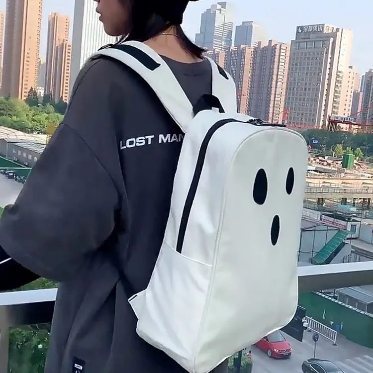 MOK Nylon Laptop Backpack Regular Unisex White/Black-2