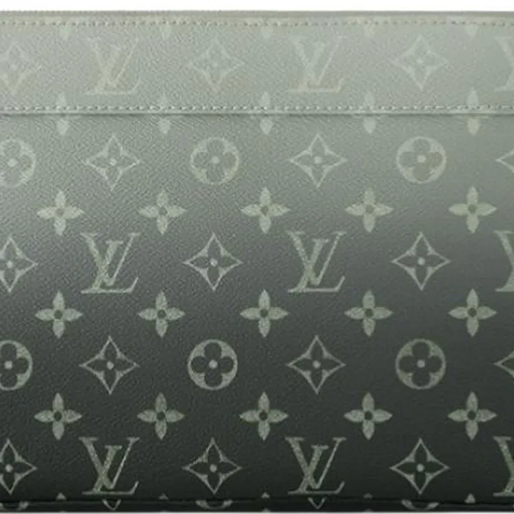 LOUIS VUITTON Pochette Voyage Leather Clutch Men's Khaki Green-3