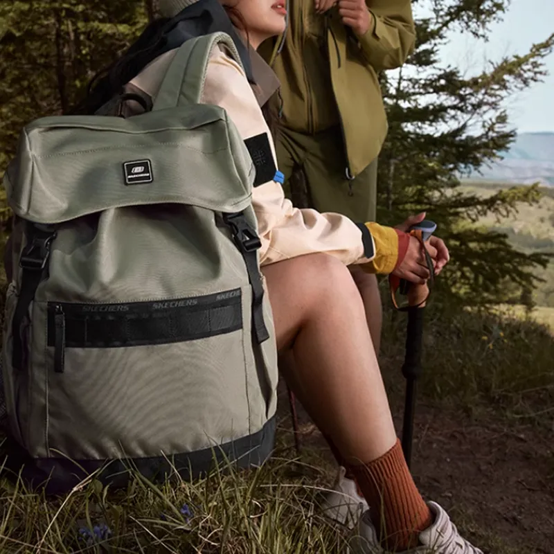 Skechers Fabric Outdoor Bag Backpack Regular Unisex Herbal Beige-4