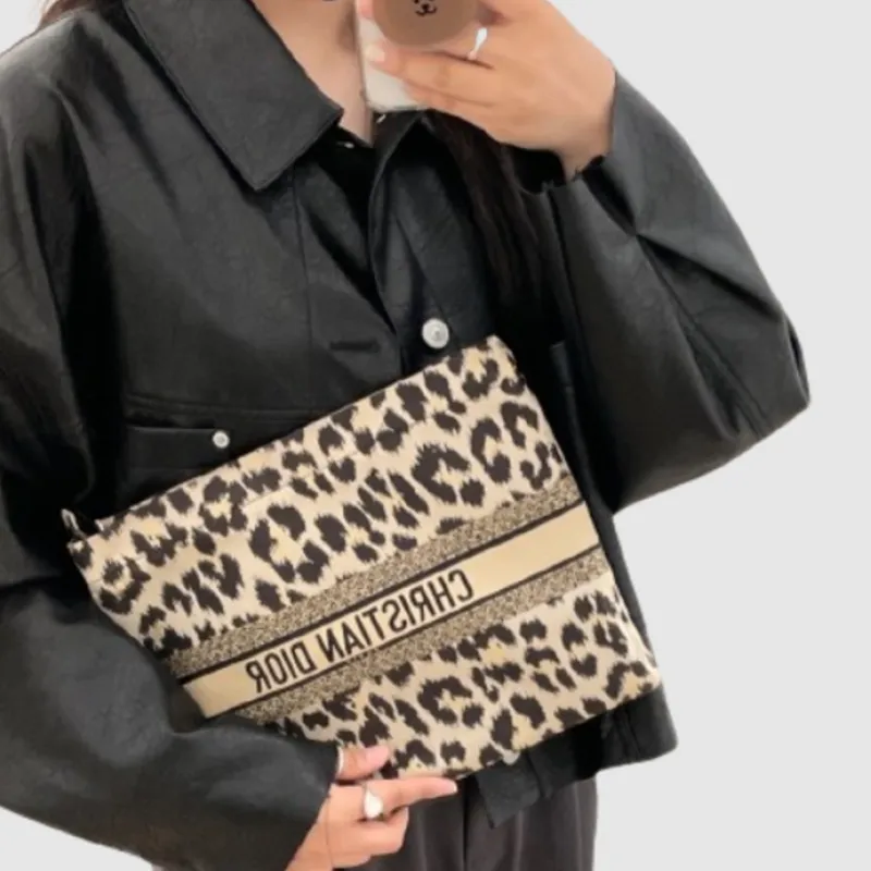 DIOR Technical Fabric Coin Purse Shoulder Bag Clutch Women's Beige-4