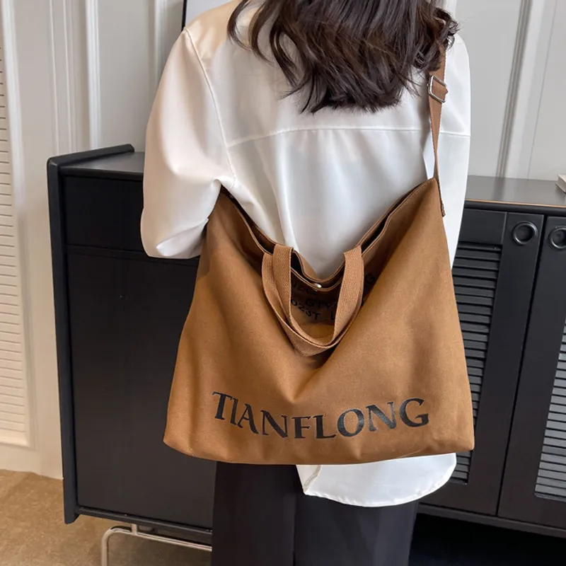 FCTOSSR Canvas Handbags Shoulder Bag Crossbody Bag Regular Unisex Dark Brown/Light Brown/Light Khaki/Coffee-1