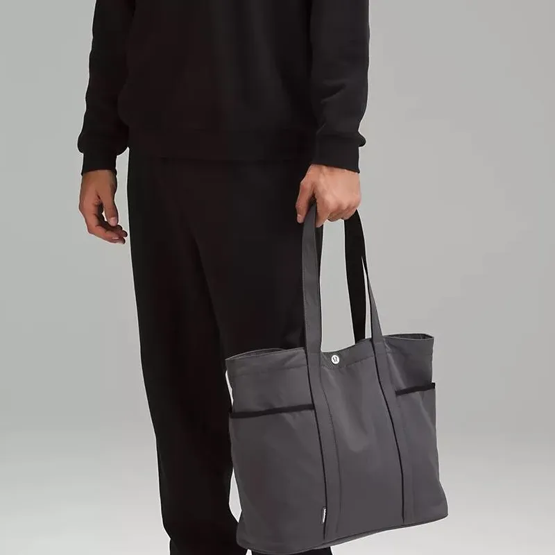 Lululemon Polyester Tote Bag, Shopping Bag, Shoulder Bag, Handbag Unisex Dark Gray-3