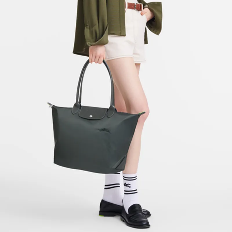 LONGCHAMP Le Pliage Nylon One Shoulder Handbag Tubas Women's Gray-4