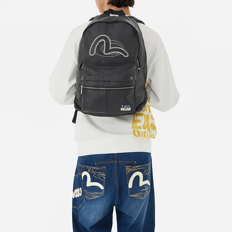 EVISU Polyester Backpack Regular Unisex Black-3