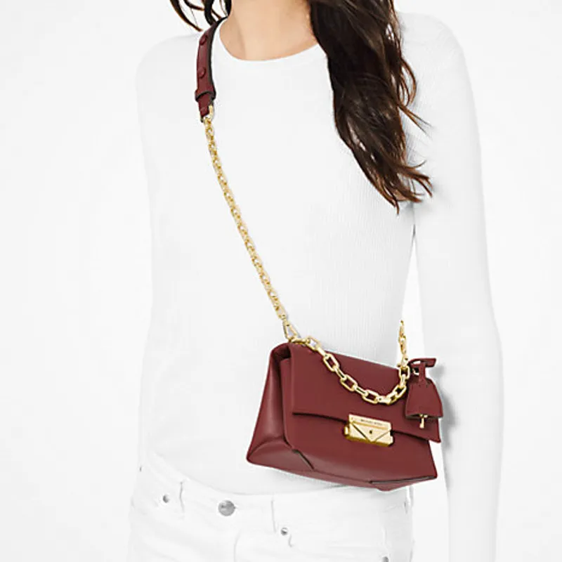 MICHAEL KORS Cece Calfskin Shoulder Bag, Crossbody Bag Trumpets Women's Burgundy-4