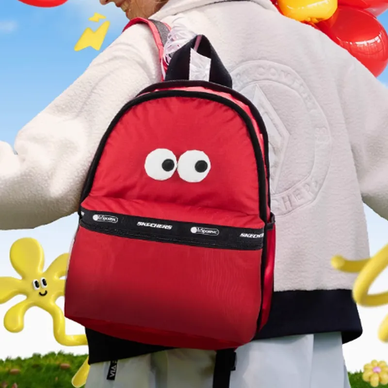 Skechers LeSportsac Poetry Joint Fabric Backpack Regular Unisex Deep Red-3