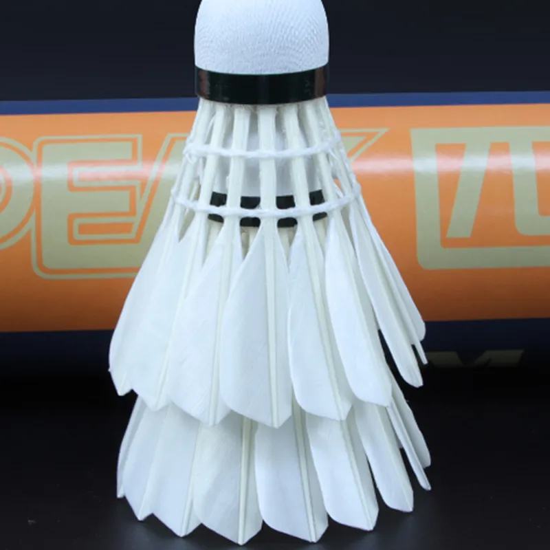 PEAK A Collection Goose Feather Shuttlecock 12 Pack Goose Feather Single Side Goose Feather Training Shuttlecocks-4