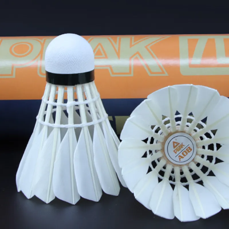 PEAK A Collection Goose Feather Shuttlecock 12 Pack Goose Feather Single Side Goose Feather Training Shuttlecocks-1