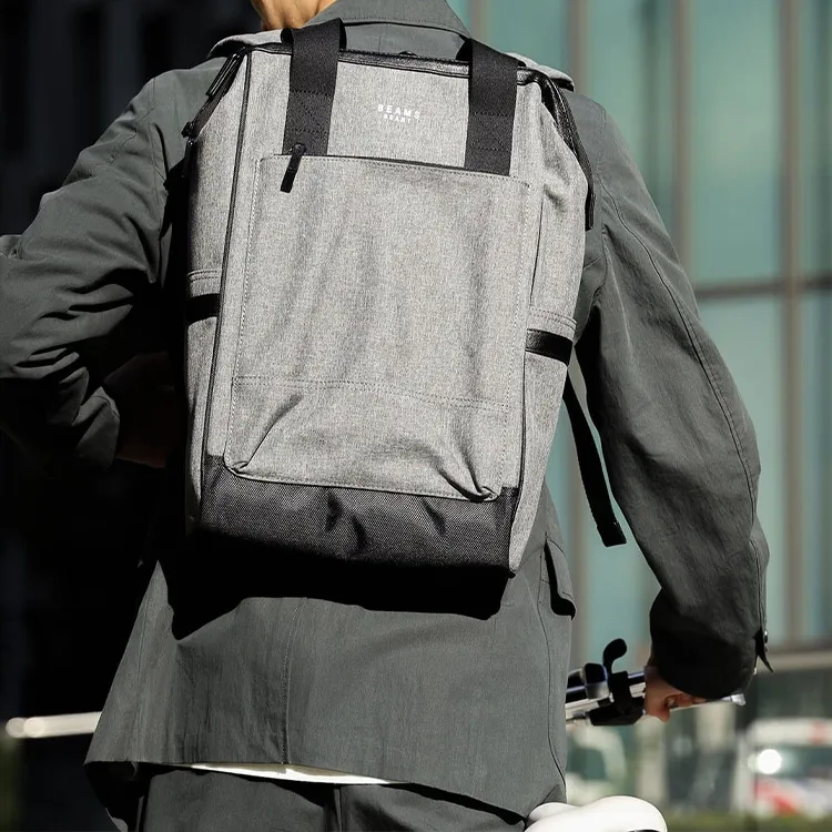 Beams Polyester Backpack Men's Charcoal Gray-7