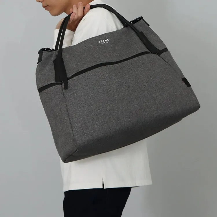 Beams Polyester Gym Bag, Shoulder Bag, Crossbody Bag, Handbag Men's Gray-7