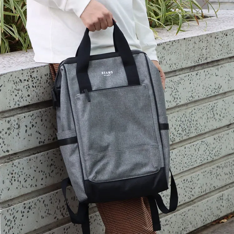 Beams Polyester Backpack Men's Charcoal Gray-5
