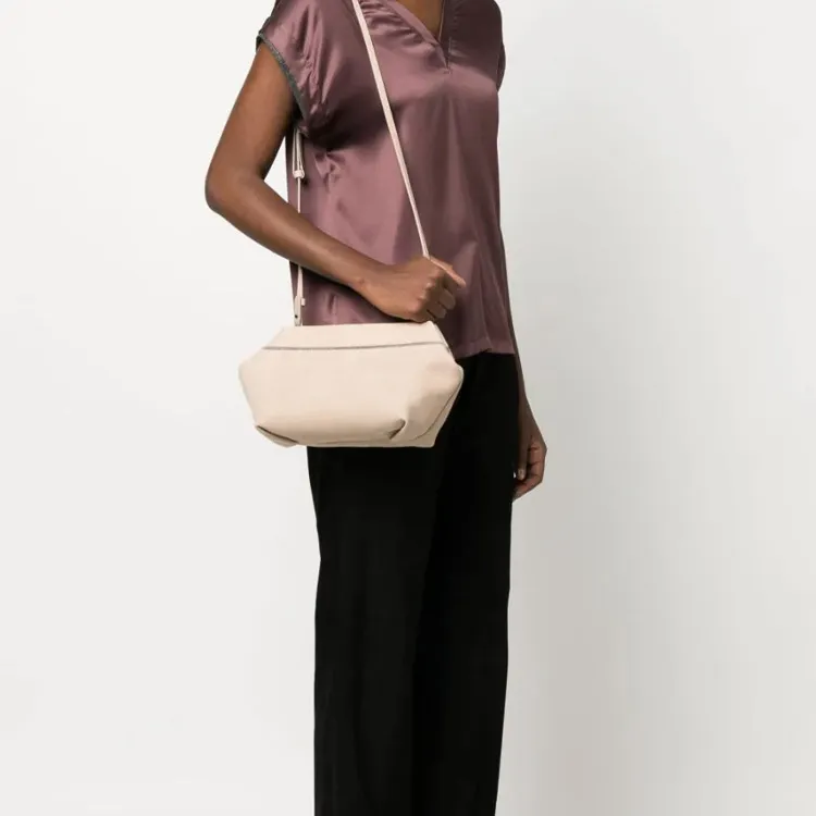 Brunello Cucinelli Leather Crossbody Bag Shoulder Bag Women's Light Beige-4