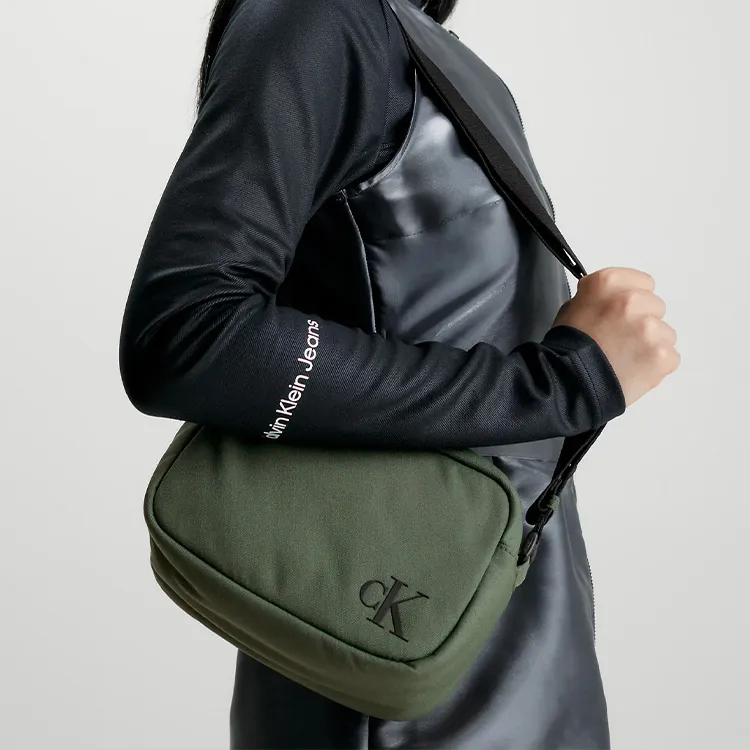 CK/Calvin Klein Recycled Polyester Shoulder Bag Crossbody Bag Women's Green-2