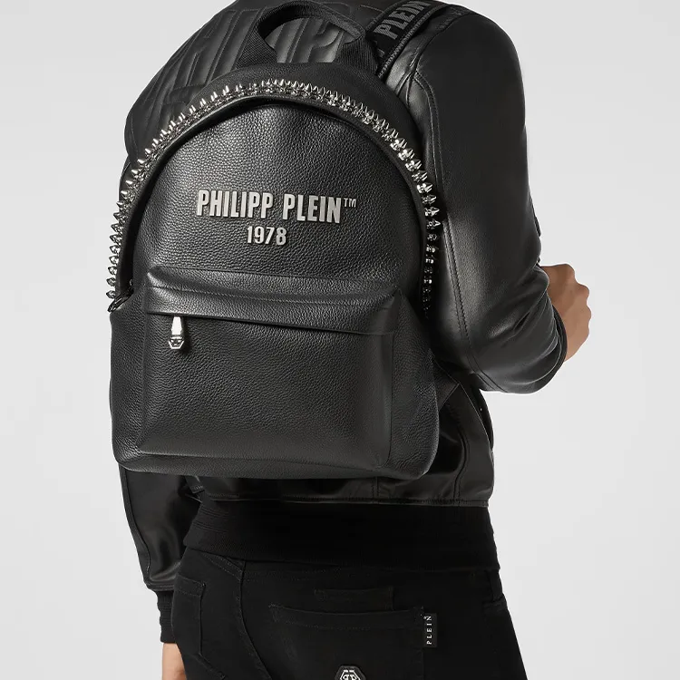 PHILIPP PLEIN Calfskin Backpack Unisex Black-4