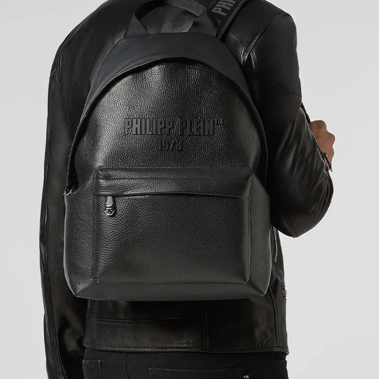 PHILIPP PLEIN Calfskin Backpack Regular Unisex Black-4