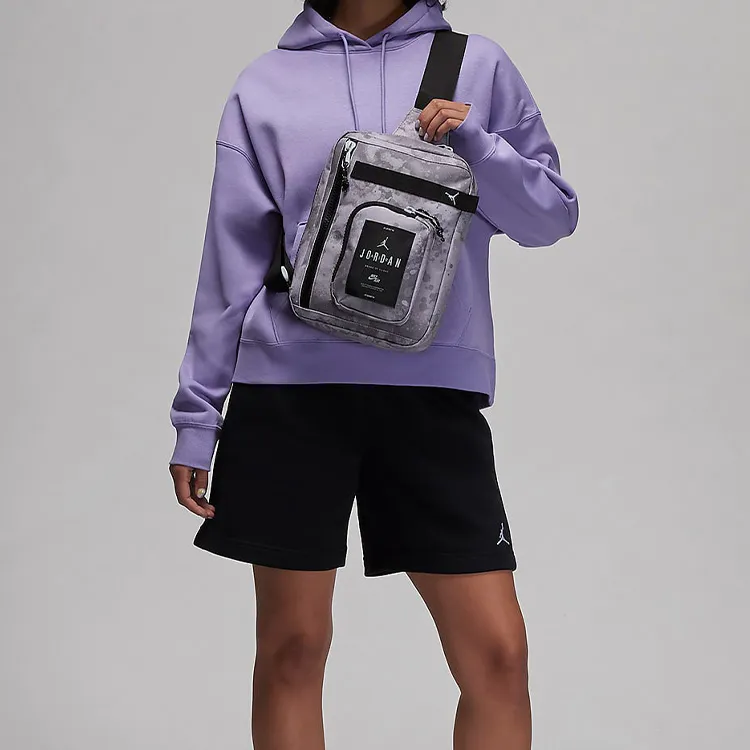 Jordan Polyester Shoulder Bag Crossbody Bag Regular Unisex Medium Gray & Black-4