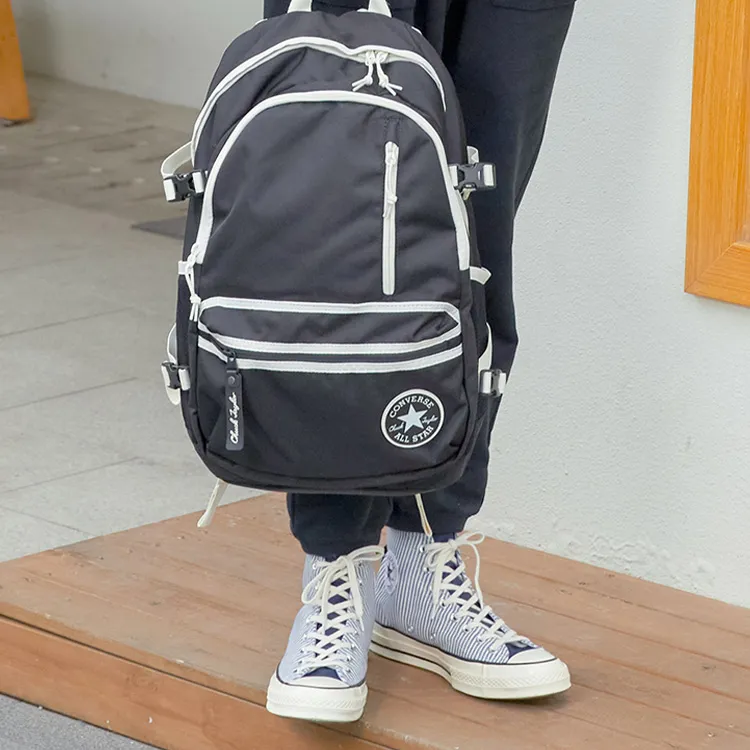 Converse Straight Edge Polyester Backpack Regular Unisex Black-4