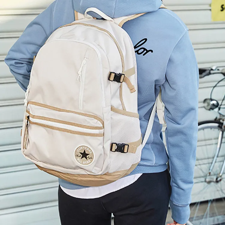 Converse Straight Edge Polyester Backpack Regular Unisex Khaki/Milk White-4