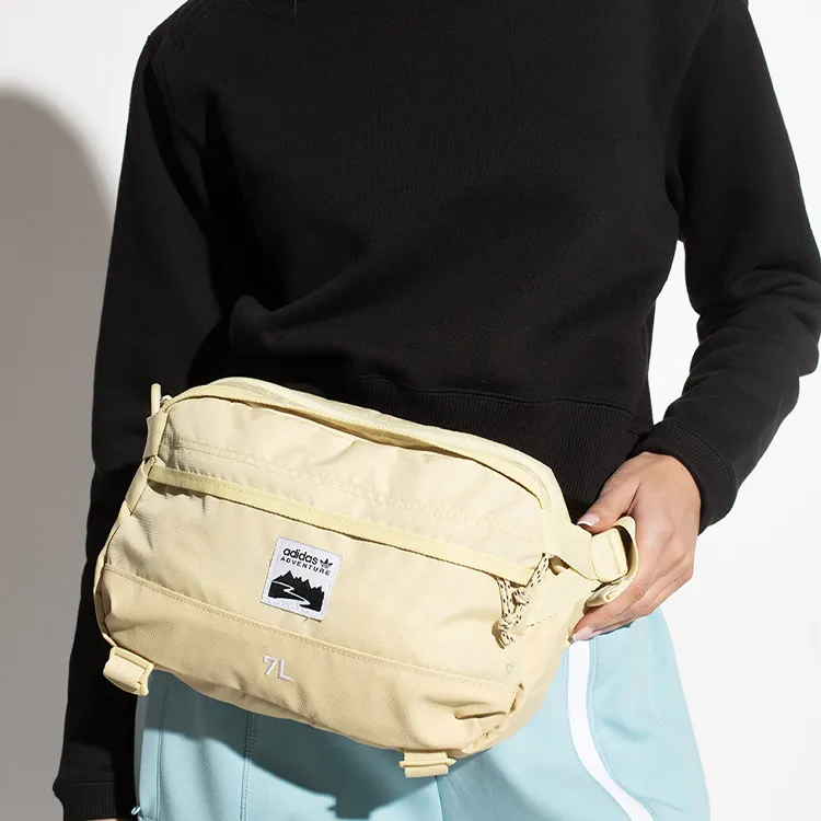 Adidas Originals Polyester Shoulder Bag Crossbody Bag Fanny Pack Regular Unisex Beige-3