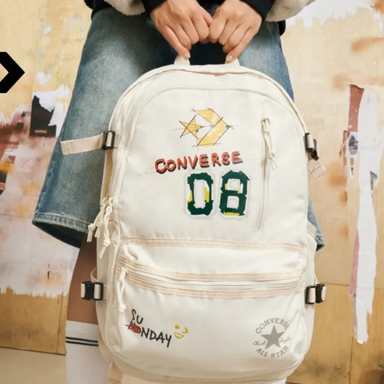 Converse Straight Edge Polyester Backpack Regular Unisex White-4