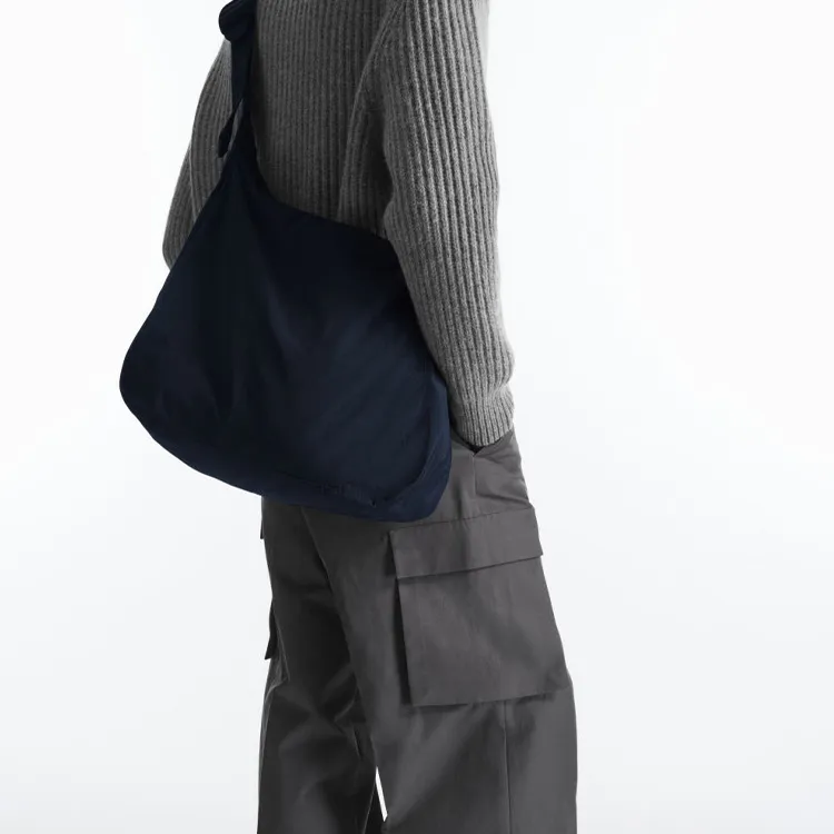 COS Polyamide With Recycled Polyester Messenger Bag, Crossbody Bag, Shoulder Bag Regular Women's Marine Blue-3