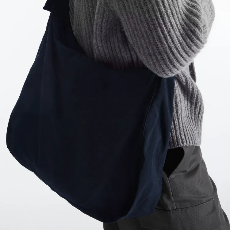 COS Polyamide With Recycled Polyester Messenger Bag, Crossbody Bag, Shoulder Bag Regular Women's Marine Blue-4