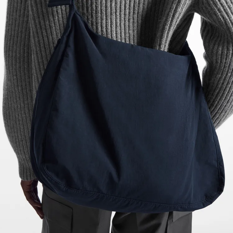 COS Polyamide With Recycled Polyester Messenger Bag, Crossbody Bag, Shoulder Bag Regular Women's Marine Blue-2