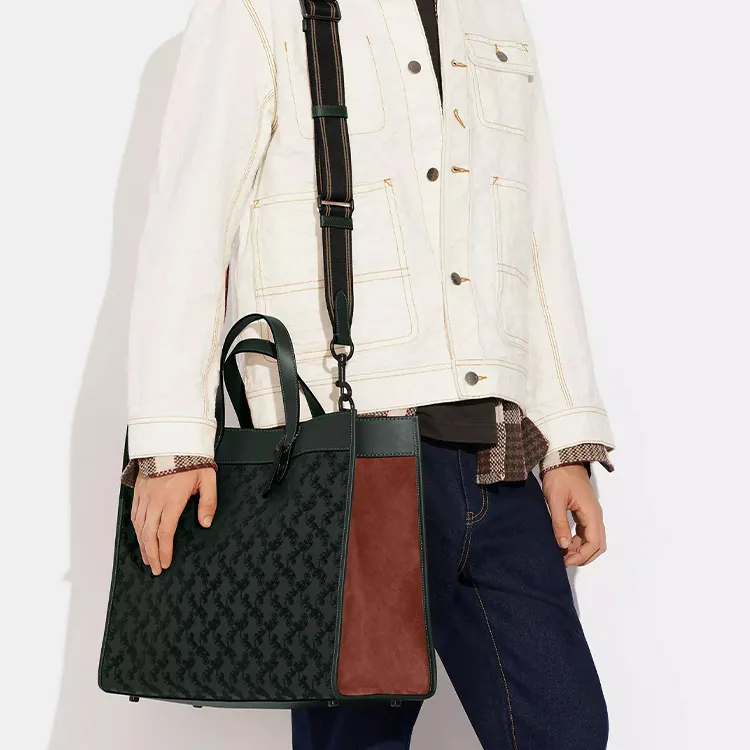 COACH Field Cow Leather Tote Bag Shopping Bag Shoulder Bag Crossbody Bag Handbag Men's Army Green-4