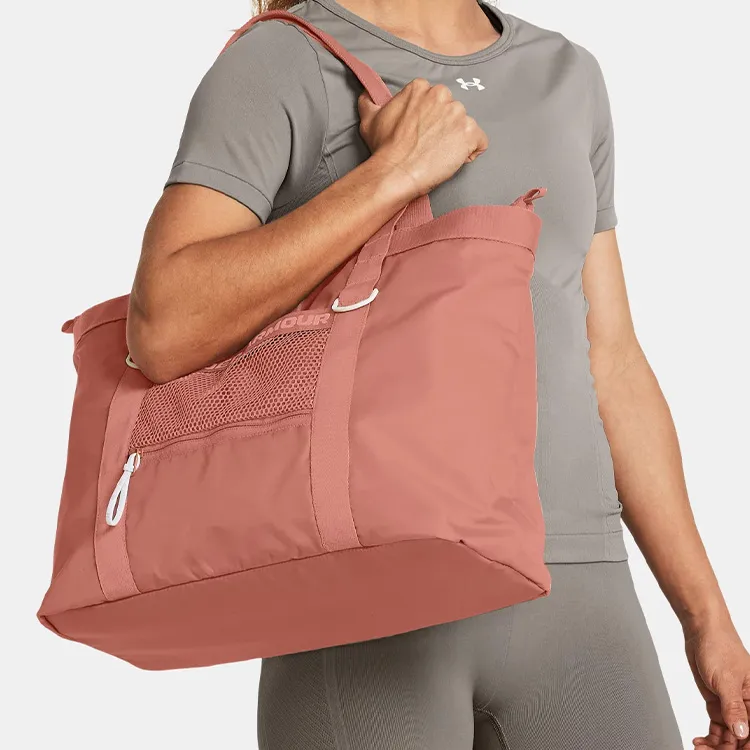 Under Armour Nylon Tote Bag Shopping Bag Shoulder Bag Handbag Regular Women's Canyon Pink & White Quartz-2